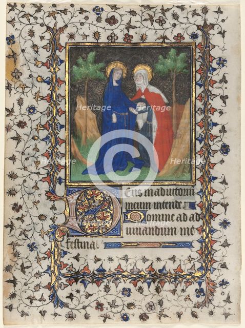 Leaf from a Book of Hours: The Visitation, c. 1415. Creator: Boucicaut Master (French, Paris, active about 1410-25), workshop of.