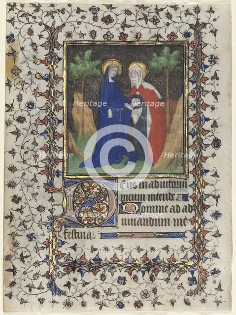 Leaf from a Book of Hours: The Visitation, c. 1415. Creator: Boucicaut Master (French, Paris, active about 1410-25), workshop of.