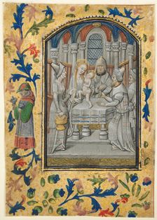 Leaf from a Book of Hours: The Visitation, c. 1470-1480. Creator: Guillaume Vrelant (Flemish, c. 1454-1481)