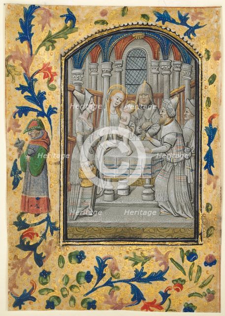 Leaf from a Book of Hours: The Visitation, c. 1470-1480. Creator: Guillaume Vrelant (Flemish, c. 1454-1481).