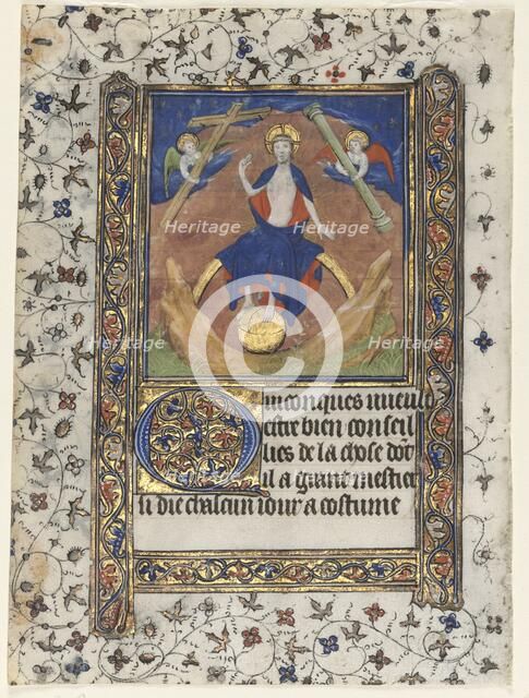 Leaf from a Book of Hours: Christ in Judgment, c. 1415. Creator: Boucicaut Master (French, Paris, active about 1410-25), workshop of.