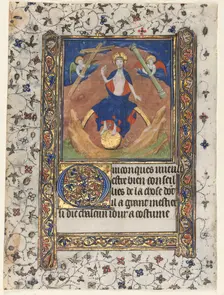 Leaf from a Book of Hours: Christ in Judgment, c. 1415. Creator: Boucicaut Master (French, Paris, active about 1410-25), workshop of
