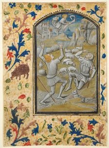Leaf from a Book of Hours: Coronation of the Virgin, c. 1470-1480. Creator: Guillaume Vrelant (Flemish, c. 1454-1481)