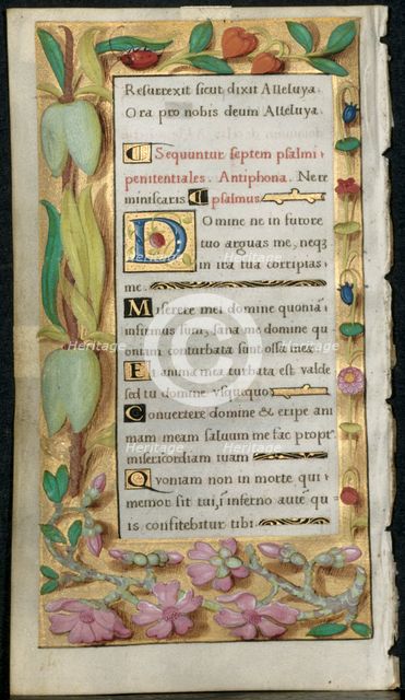 Leaf from a Book of Hours: Penitential Psalms, c. 1530-1535. Creator: Noël Bellemare (French, d. 1546); The 1520s Hours Workshop (French).