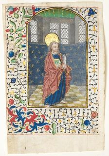 Leaf from a Book of Hours: St. Bartholomew, c. 1440-1460. Creator: Unknown