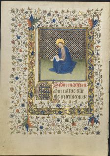 Leaf from a Book of Hours: St. Matthew, c. 1415-20. Creator: Limbourg Brothers (Netherlandish), follower of