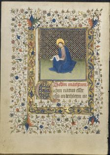 Leaf from a Book of Hours: St. Matthew, c. 1415-20. Creator: Limbourg Brothers (Netherlandish), follower of
