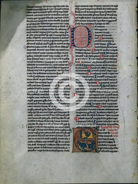 Leaf from a Bible: Initial E: Entwined Lions and Serpents (1 of 2 Excised Leaves), c. 1225-50. Creator: Unknown.