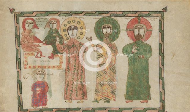 Leaf from a Gospel Book with Four Standing Evangelists, 1290-1330. Creator: Unknown.