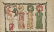 Leaf from a Gospel Book with Four Standing Evangelists, 1290-1330. Creator: Unknown