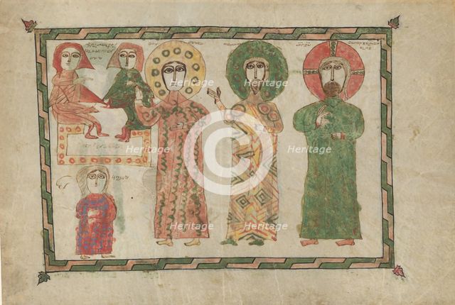 Leaf from a Gospel Book with Four Standing Evangelists, Armenian, 1290-1330. Creator: Unknown.