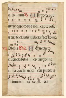 Leaf from a Gradual with Music (verso), c. 1420-1450. Creator: Unknown