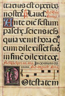 Leaf from a Gradual with the Initials A and P 16th century. Creator: Unknown