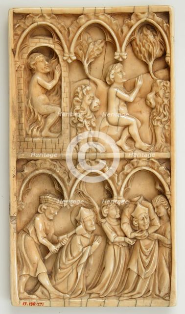 Leaf from a Diptych with two scenes from the Life of a Saint, British, 14th century style - modern c Creator: Unknown.
