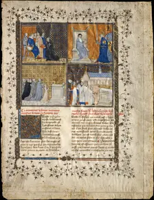 Leaf from a Manuscript of Valerius Maximus, ca. 1380-90. Creator: Workshop of Pierre Remiet (documented 1368-1396)