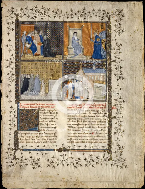 Leaf from a Manuscript of Valerius Maximus, ca. 1380-90. Creator: Workshop of Pierre Remiet (documented 1368-1396).