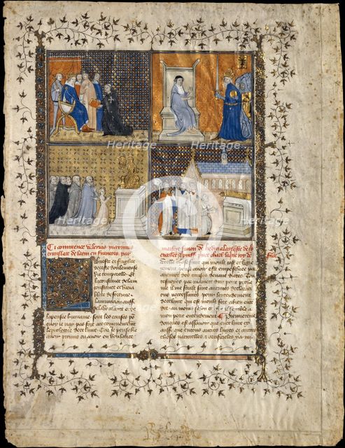 Leaf from a Manuscript of Valerius Maximus, ca. 1380-90. Creator: Workshop of Pierre Remiet (documented 1368-1396).