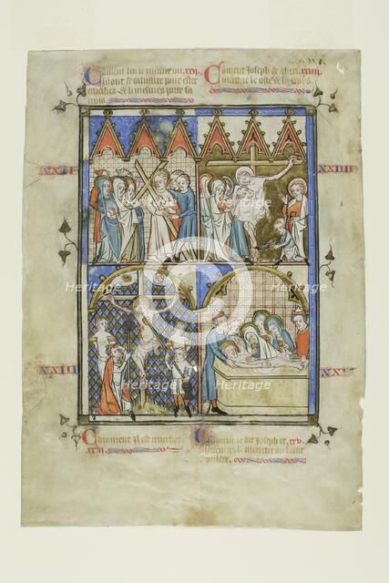 Leaf from a Picture Cycle: Christ Carrying the Cross, The Crucifixion, The Descent from..., 1325/50. Creator: Unknown.