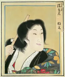 Leaf from Album of Actor Portraits, c. 1790-1810. Creator: Shorakusai (Japanese)
