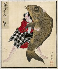 Leaf from Album of Actor Portraits, c. 1790-1810. Creator: Shorakusai (Japanese)