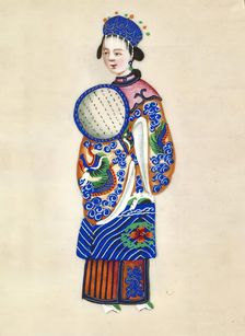 Leaf from Album of Costumes, 19th century. Creator: Unknown