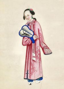 Leaf from Album of Costumes, 19th century. Creator: Unknown