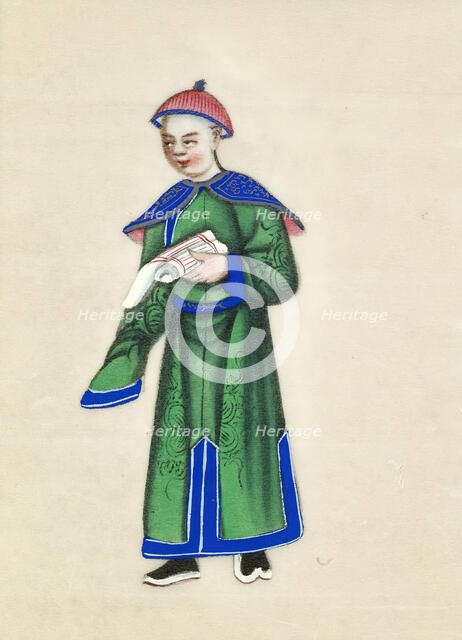 Leaf from Album of Costumes, 19th century. Creator: Unknown.