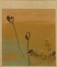 Leaf from Album of Seasonal Themes: Birds in Snow, 1847. Creator: Shibata Zeshin (Japanese, 1807-1891)