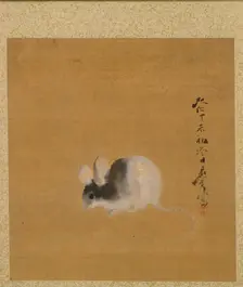 Leaf from Album of Seasonal Themes: Crescent Moon, 1847. Creator: Shibata Zeshin (Japanese, 1807-1891)