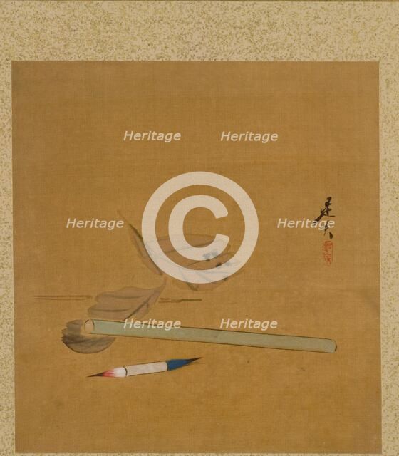 Leaf from Album of Seasonal Themes: Lotus, 1847. Creator: Shibata Zeshin (Japanese, 1807-1891).