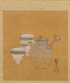 Leaf from Album of Seasonal Themes: Peasant with Basket, 1847. Creator: Shibata Zeshin (Japanese, 1807-1891)