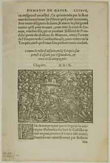 Leaf from Amadis de Gaule, plate 71 from Woodcuts from Books of the XVI Century, 1560... Creator: Unknown