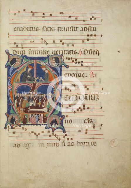 Leaf from an Antiphonal, about 1265. Creator: Bolognese Illuminator of the First Style.