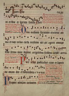 Leaf from an Antiphonary, early 14th century. Creator: Gerwich