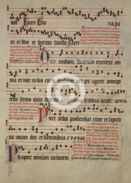 Leaf from an Antiphonary, early 14th century.  Creator: Gerwich.