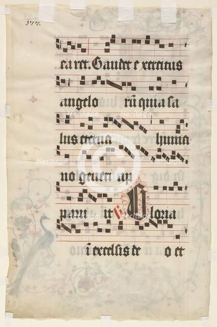 Leaf from an Antiphonary: Text (verso), c. 1480. Creator: Unknown.