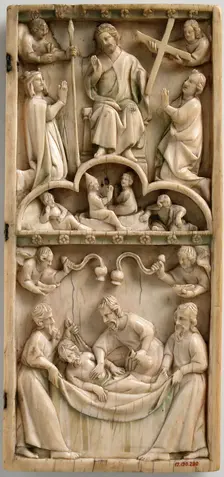 Leaf from an Ivory Diptych, French, 1250-1300. Creator: Unknown