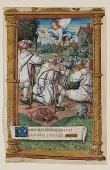 Leaf from Book of Hours: Annunciation to the Shepherds, c1515. Creator: Master of Morgan 85