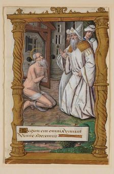 Leaf from Book of Hours: Job and His Three Friends, c1515. Creator: Master of Morgan 85