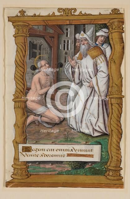 Leaf from Book of Hours: Job and His Three Friends, c1515. Creator: Master of Morgan 85.