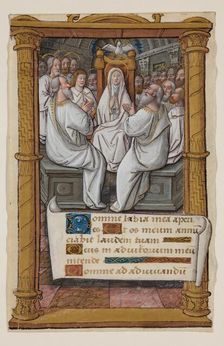 Leaf from Book of Hours: Pentecost with Virgin Mary, c1515. Creator: Master of Morgan 85