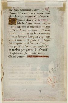 Leaf from Book of Hours: Text with Ornamental Initial "D", c1515. Creator: Master of Morgan 85
