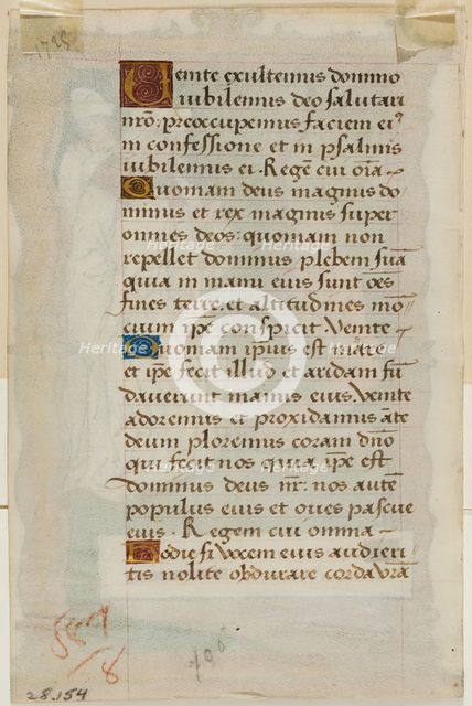 Leaf from Book of Hours: Text with Four Ornamental Initials, c1515. Creator: Master of Morgan 85.