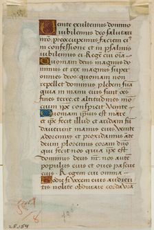 Leaf from Book of Hours: Text with Four Ornamental Initials, c1515. Creator: Master of Morgan 85