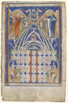 Leaf from Gratian's Decretum: Table of Affinity, c. 1270-1300. Creator: Unknown