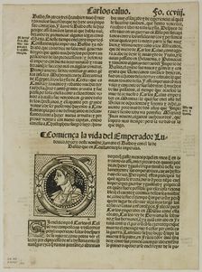 Leaf from Hystoria Imperial by Pedro Mexía, plate 80 from Woodcuts from Books...portfolio 1937. Creators: Unknown, Max Geisberg