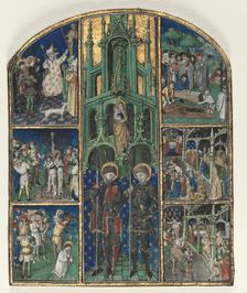 Leaf from the Hours of Duke Louis of Savoy: Saints Nereus and Achilleus, mid-1400s. Creator: Unknown