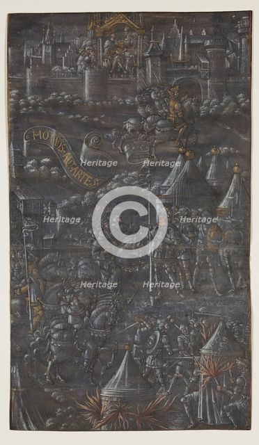 Leaf from Thenaud's TRIUMPHES: The Triumph of Force, 1517. Creator: Master of Thenaud's Triomphes.