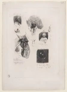 Leaf of Sketches, 1833-38. Creator: Alexandre Gabriel Decamps