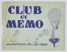 Leaflet for Club de Memo, ca. 1944. Creators: Unknown, R. C. Lombardi